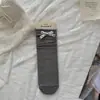 Calcetines para Mujer Songmu Estilo Primavera y Verano Lolita Moño Calcetines de Media Pantorrilla Estilo Japonés Algodón Arrugado
