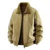 Chaqueta de Trabajo Lavable de Doble Cara para Invierno Abrigo de Algodón para Hombre 100% Algodón Engrosado con Felpa Suelto Resistente al Desgaste Ropa de Exterior Informal