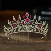 Tiara de noiva estilo europeu com strass, acessório para vestido de noiva, coroa de cabelo para festa de aniversário e cerimônia de maioridade