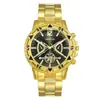 Conjunto de 4 Peças de Relógio Masculino Transfronteiriço High-End Mostrador Grande Relógio de Pulso a Quartzo Masculino de Negócios Conjunto de Anel Pulseira Colar