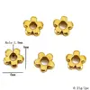 Aço Inoxidável Banhado Cor 18K Conserva Cor Florzinha Espaçadora Contas Espaçadoras DIY Colar Pulseira Flor de Ameixa Flor Holder Espaçador Acessórios