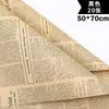 Papel de regalo floral de periódico inglés vintage, papel de regalo kraft, materiales de embalaje floral para floristerías al por mayor