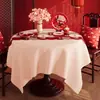 Mantel Festivo de Año Nuevo Impermeable y a Prueba de Aceite Sin Lavado Mantel Decorativo Rojo para el Año del Caballo, Mantel Redondo para Mesa de Comedor, Mantel para Mesa de Café
