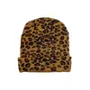 Chapéu de Tricô Jacquard Estampado de Leopardo Transfronteiriço Outono e Inverno Europeu e Americano com Barra Chapéu de Lã para Esqui Chapéu Frio Masculino Sem Aba Proteção para Orelhas