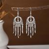 Aretes Étnicos Imitación Plata Miao Aretes Retro Largos con Borlas Atracciones Aretes Estilo Antiguo Aretes Miao para Mujer Venta al por Mayor