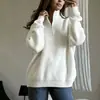 Ebay2026 Ropa para Mujer Primavera Otoño Venta Rápida AliExpress Moda Europea Americana Cremallera Cómodo Jersey Versátil Estilo Perezoso Suéter Venta al por Mayor