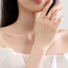 Anillo de Dedo con Apertura de Anillo de Campana de Lazo S925 para Mujer Diseño Simple de Nicho Anillo de Dedo Abierto Personalizado Simple Combinable con Todo