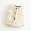 Chaleco de Lana de Cordero para Bebé Estiloso Otoño e Invierno 1-3 Años Chaleco Infantil para Niños y Niñas Engrosado Lindo Chaleco para Niños