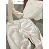 Pantalones Anchos Bordados de Talla Grande Estilo Puro Deseo Blanco Largos para Mujer Verano Nuevos Versátiles Adelgazantes Sueltos Jeans