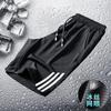 ¡Fresco y Sedoso! ¡Elasticidad de Malla! Pantalones Cortos Casuales de Seda Helada Transpirables de Verano para Hombre con Cintura Elástica y Aire Acondicionado