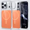O Novo Modelo é Adequado para Capa de Celular Apple 17Pro, Capa Protetora Transparente Anti-Queda Tipo Pele, Capa Magnética para iPhone 17