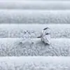Pendientes de Aleación de Titanio F136 Fondo Redondo Garras Fijadas Circonita de Lirio Joyería para Piercing de Lengua de Titanio G23 Rosca Interna Circonita