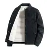 Jaqueta de Inverno 2026 Nova de Couro PU com Enchimento, Moda Casual Popular Tendência Masculina com Gola Lapela, Quente e Resistente ao Frio