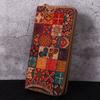 Bolso Portátil Multifuncional de PU Transfronterizo Grano de Madera Gran Capacidad Múltiples Ranuras para Tarjetas Retro Grano de Madera Billetera Larga para Mujer