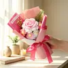 Ramo de rosas puntiagudas de lana tejido a mano, flores artificiales tejidas, regalo transfronterizo para el Día de San Valentín, flores artificiales al por mayor