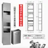 Caja de Papel Larga Empotrada en la Pared para Baño Hotel Acero Inoxidable Portarrollos de Papel de Cocina Tres en Uno con Cubo de Basura y Dispensador de Pañuelos