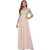 Novo Elegante Vestido de Noite Ultra-Longo com Lantejoulas, Gola Redonda, Manga Meia-Manga, Corte em A para Mulheres da Amazon 2026 Vestido de Banquete