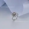 Anillo Giratorio Abierto para Alivio del Estrés con Diamantes, Versátil y de Alta Gama, Anillo Giratorio Color-Conservante Chapado en Cobre, Unisex, Mayoreo