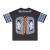 [Fabricante] Camiseta Deportiva de Verano para Mujer de Manga Corta, Patchwork, Cuello en V, Estilo Americano, Bordada de Alta Gama para Hombre