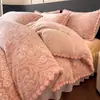 Conjunto de colcha de leite veludo novo de 2026, quatro peças, espessado e quente para o inverno, feito de fleece de coral e flanela