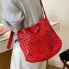 Bolso Tejido Hueco de Gran Capacidad para Mujer 2026 Nuevo Estilo Coreano Transfronterizo Bolso Simple para Debajo del Brazo Bolso Tote Casual para Viajar