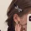 Grampo de Cabelo Exquisito com Laço de Strass 2025 Novo Nicho High-End Grampo Mini para Franja