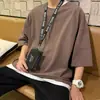 Nueva Camiseta de Manga Corta Falsa de Dos Piezas para Primavera y Verano para Hombre, Tendencia Estilo Hong Kong, Sencilla, Versátil, de Media Manga, Popular Cyber, Camiseta Hip-hop