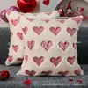Funda de almohada para el Día de San Valentín Corazón Dorado Funda de almohada para sofá Felpa Regalo de San Valentín Venta al por mayor transfronteriza Núcleo de almohada no incluido