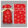 2026 Novas Sacolas de Doces de Natal com Fechamento de Cordão de Fita, Sacolas para Embalagem de Presente de Biscoitos e Lanches de Confeitaria, 50 Peças