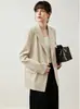 Blazer de Espiga Estilo Francés para Mujer, Chaqueta de Commuter para Mujer Nueva Otoño 2026, Traje Cruzado con un Toque de Alta Gama