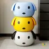 Banqueta Pequena para Uso Doméstico Banquinho Infantil Banqueta Redonda Criativa de Animal Banqueta Baixa para Sofá de Sala Cachorrinho Fofo Placa