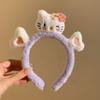 Faixa de Cabelo de Pelúcia para Lavar o Rosto e Maquiagem, Orelhas de Gato e Urso Fofas de Desenho Animado, Acessórios de Cabelo Femininos de Desenho Animado com Estampa de Leopardo, Novos Acessórios de Cabeça