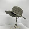 Sombrero de Pescador Vaquero de Secado Rápido Transpirable Verano para Hombres y Mujeres Ciclismo Protector Solar Correa Cortavientos Broche Cordón Visera Grande