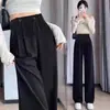Calça de maternidade para uso ao ar livre, novo modelo primavera/verão 2026, não restritiva para a barriga durante a gravidez, tamanhos grandes, adequada para baixinhas, calça pantalona estilo alfaiataria
