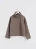 Ropa de Mujer Europea y Americana Transfronteriza 2025 Nuevo Otoño e Invierno Amazon Elegante Elegante Cuello Alto Botón Manga Larga Chaqueta de Lana