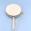 Música para Niños Pandereta de Percusión de Doble Cara para Acompañamiento de Actuaciones de Niños Pequeños, Instrumento de Actuación, Tambores de Doble Cara Envueltos en Piel de Oveja de 6 pulgadas