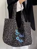 Bolso de Hombro con Estampado de Leopardo Estilo Coreano Transfronterizo de Moda Retro Estilo Perezoso Bolso de Mano Casual de Gran Capacidad