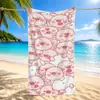 Toalla de Baño Infantil de Cerdo Rosa de Dibujos Animados Linda Transfronteriza Microfibra Estampado Digital Toalla de Playa de Cerdo Rosa