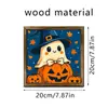Halloween Serie de Fantasmas Encantadores Blancos Pintura Decorativa de Madera Fondo Mural de Pared Arte para Disfraz de Festival Pared de Fotos