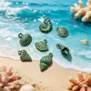 Serie Oceánica Joyería DIY Aleación Galvanizada Delfín y Varios Peces Colgantes Pendientes Verdes Materiales para Collares Accesorios