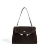 Bolsa Feminina Versátil para o Dia a Dia, Couro Bovino Fosco, Nova Coleção Primavera 2026, Estilo Vintage Simples, com Toque de Luxo, Bolsa de Ombro Kelly Versátil