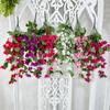 Planta artificial colgante de pared con rosas de 3 ángulos de Meinan, planta de boda, decoración colgante de pared, distrito de Wuqing, flor artificial, decoración del hogar, flor falsa