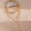 Collar Irregular con Forma de Gota de Agua Estilo Ins Transfronterizo Europeo y Americano, Cadena para Clavícula de Moda Personalizada de Nicho, Accesorio de Lujo Ligero de Gama Alta