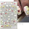 Pegatinas de uñas nuevas transfronterizas al por mayor ins verano flores de margarita caparazón de tortuga hojas verdes resistentes finas adhesivas pegatinas de uñas