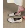 Zapatos Planos de Mujer Chuyuji, Sencillos, sin Cordones, Punta Redonda, con Aumento Interno de Altura, Zapatos Casuales de Piel