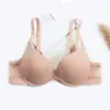 Sutiã sem costura brilhante de fábrica, cor clara, taça B, top sutiã sexy de V profundo para mulheres, lingerie com bojo, primavera e verão