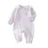Enterizo de bebé de primera calidad sin costuras, mameluco de algodón puro para primavera y otoño, conjunto de una pieza para bebés para salir y gatear