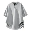 Nuevo modelo de verano con diseño de pliegues tridimensionales, camiseta de manga corta transpirable, fresca y cómoda para hombre, fina y holgada para el verano