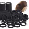 Liga para el Cabello Negra Sin Costuras Simple Alta Elasticidad 4cm Banda para el Cabello Cola de Caballo Alta para Mujer Cuerda para el Cabello Duradera