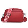 Bolso Pequeño para Mujer 2024 Nueva Moda Color Puro Bolso Redondo Pequeño Cuero Suave Patrón Lichi Correa Ancha para el Hombro Bolso Cruzado Bolso Pequeño Multicapa